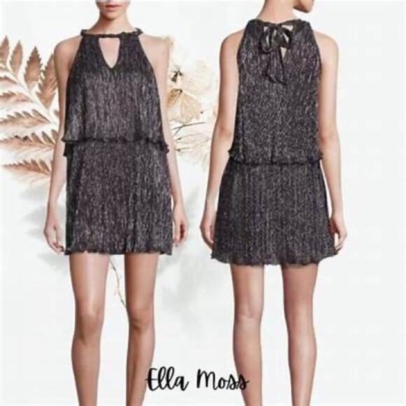 Ella Moss NEW Retro Metallic Layered Cocktail Dress Size XS - Picture 1 of 8